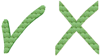 Green Floral Checkmark and Cross Icons, Checkmark And Cross Transparent Background, Yes And No, Tick