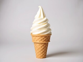 Soft Serve Ice Cream Cone - Vanilla Dessert Illustration - Sweet Food Graphic