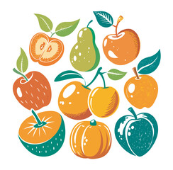 set of fruit icons