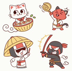 cartoon pirate icon set