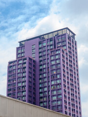 Fototapeta premium Residential Apartments and commercial buildings on Sukhumvit Rd Thong Lor in BKK Bangkok Thailand