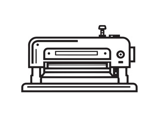 Minimal Laminating Machine Symbol in Elegant Line Illustration