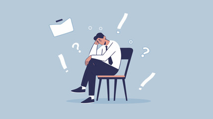Regret on business mistake, frustration or depressed, stupidity or foolish losing all money, stressed and anxiety on failure concept, frustrated businessman holding his head sitting alone on the chair