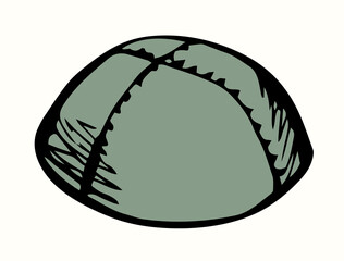 Vector drawing. Jewish clothing yarmulke