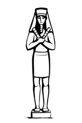 Vector drawing. Egyptian male statue