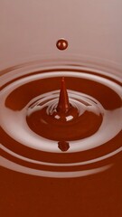 Chocolate droplet impacting liquid