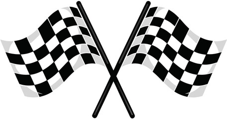 Racing flag icons set. Finish flag. Vector illustration 
