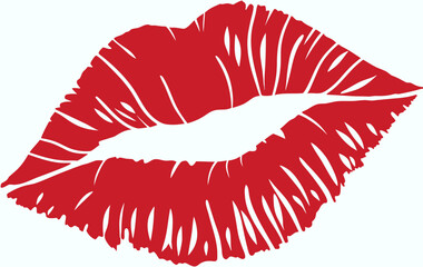 Kiss. Female lips. Vector  