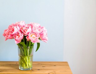Fototapeta premium Pink tulips in vase