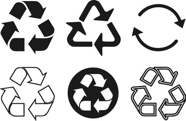 Obraz premium Recycle signs. Recycle arrow collection. Recycling icon set. Vector illustration 