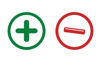 Fototapeta premium Plus and minus sign set. Vector illustration 