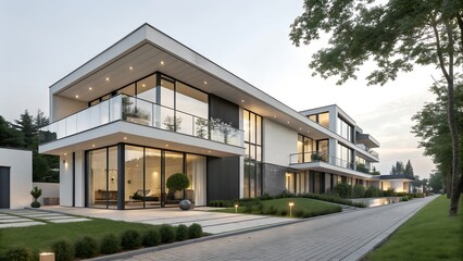 modern new apartment flat building architecture