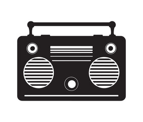 Minimal vintage radio icon silhouette.