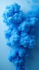 Fototapeta premium Vivid blue smoke cloud isolated on background 