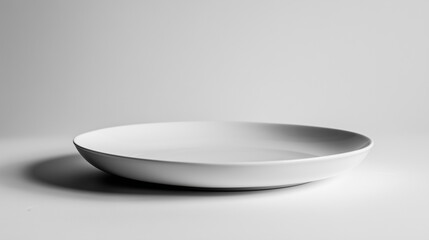 白くクリーンな空間に置かれた、シンプルでミニマルな白い深皿
