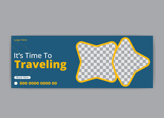 Travel Facebook cover design template ,Tourism travel Facebook cover 