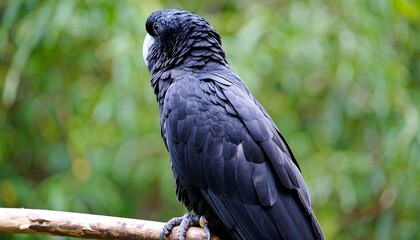 Fototapeta premium Black Parrot Perched on Branch