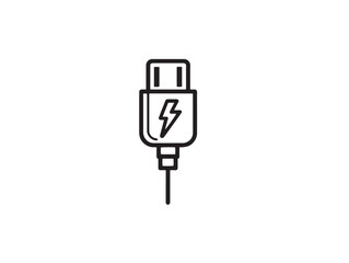 Lightning to USB Adapter Symbol in Modern Clean Vector Art