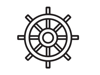 Marine Autopilot Icon in Modern Minimalist Vector Illustration
