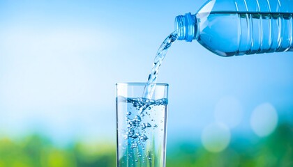 Pouring Fresh Water Hydration and Refreshment