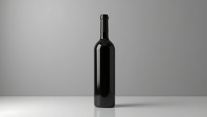 Blank Black Wine Bottle with a Mockup Label