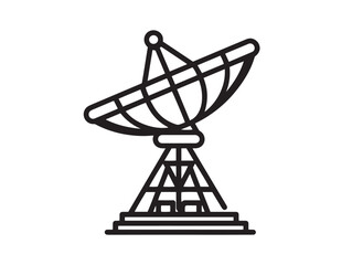 Professional Marine Radar System Illustration in Clean Line Vector