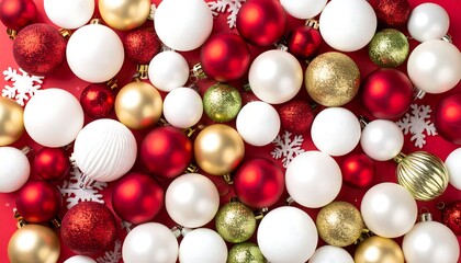 Festive Christmas ornaments in a variety of colors