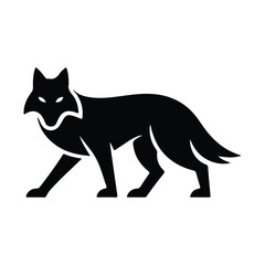 wolf silhouette vector art logo design