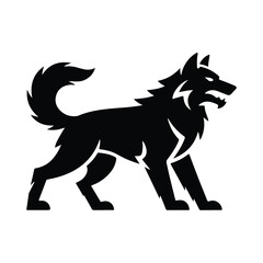 wolf silhouette vector art logo design