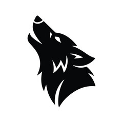 wolf silhouette vector art logo design