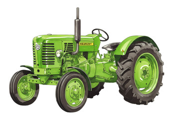 Obraz premium Vintage Green Tractor: Classic Farm Equipment Photograph