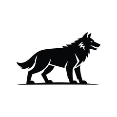 wolf silhouette vector art logo design