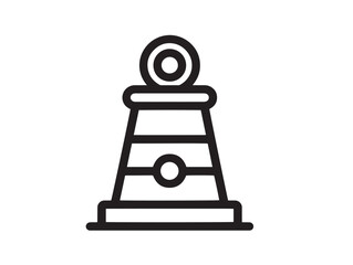 Minimalist marine navigation light symbol in elegant vector style