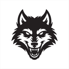 wolf silhouette vector art logo design
