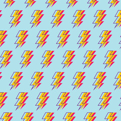 Lightning seamless pattern. Vector illustration. Hand drawn doodle style
