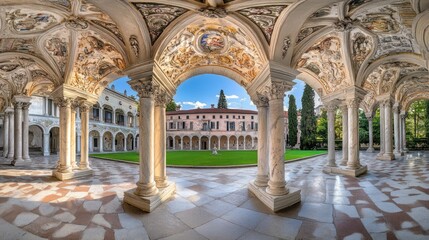 Obraz premium Architectural grandeur of Villa Contarini, a Venetian masterpiece, showcasing Italian art and