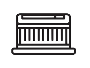 Professional clean line art of paper shredder office device