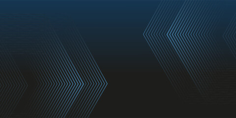 Dark Blue Abstract Background with Glowing Arrow Lines for Technology, Featuring a Futuristic Concept with Modern Shiny Blue Geometric Lines Design, Ideal for Banners, Covers, Posters, and Web Headers