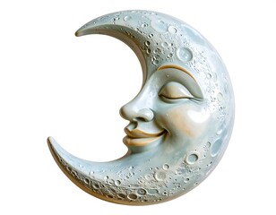 Decorative crescent moon face