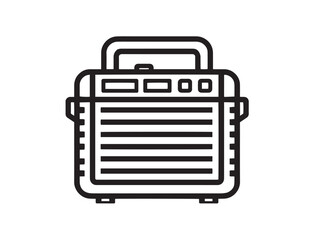 Advanced Portable Solar Generator Icon in Clean Eco Friendly Vector Illustration