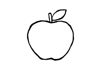 apple icon - hand-drawn fruit doodle style