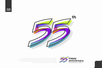 Number 55 logo icon design, 55th birthday logo number, anniversary 55