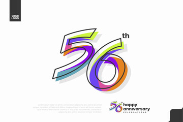 Number 56 logo icon design, 56th birthday logo number, anniversary 56
