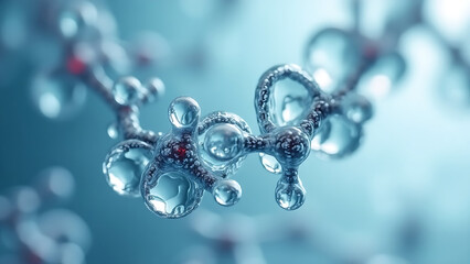 A microscopic view of unsaturated fat molecules, showing their molecular structure with visible double bonds and the fluid 