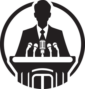 recommend clip art: speaker at podium vector silhouette logo design illustration