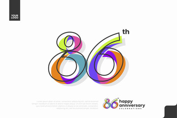 Number 86 logo icon design, 86th birthday logo number, anniversary 86