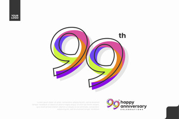 Number 99 logo icon design, 99th birthday logo number, anniversary 99