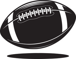 Black American football vector icon, American football vector silhouette