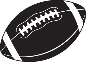 Black American football vector icon, American football vector silhouette