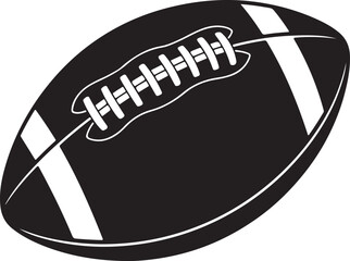 Black American football vector icon, American football vector silhouette
